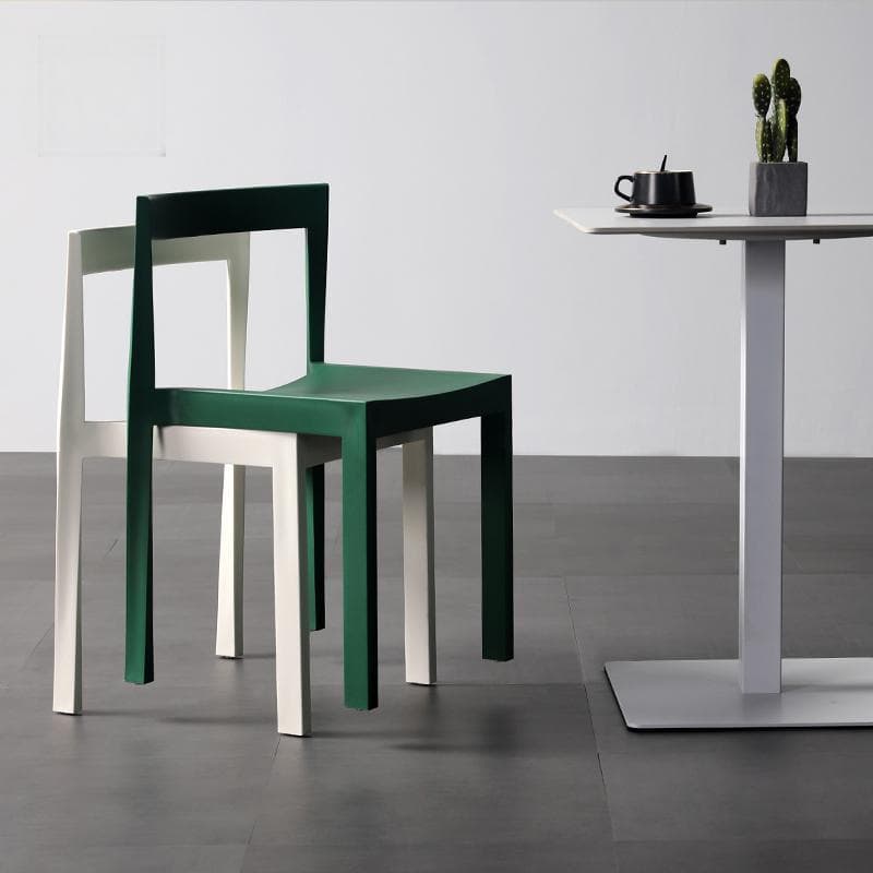 Simplistic Side Chair with Cerulean/Olive Green/Crimson Polymer Legs and Stackable Uncovered Back - image 10