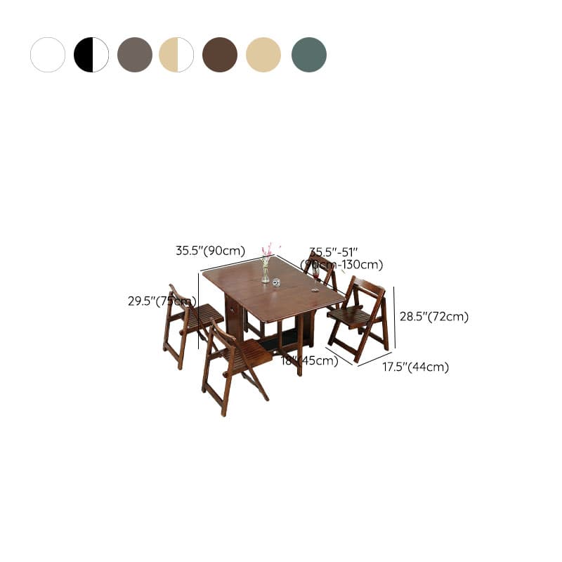 Trendy Collapsible Solid Wood Dining Set Non-adjustable Standard Height - image 16
