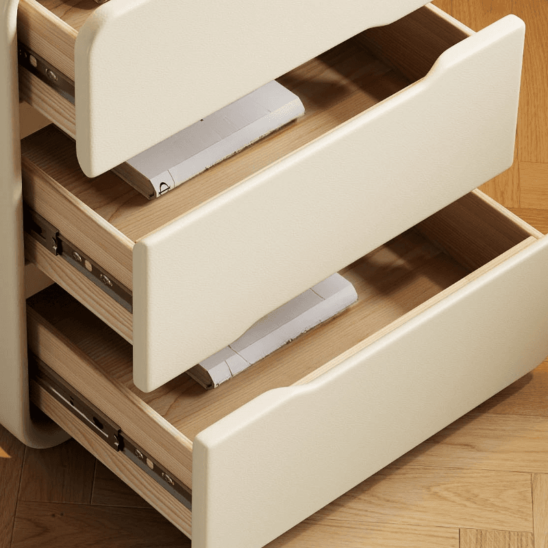 Art Deco Bedside Cabinet Nightstand Engineered Wood with 3 Drawers - image 17