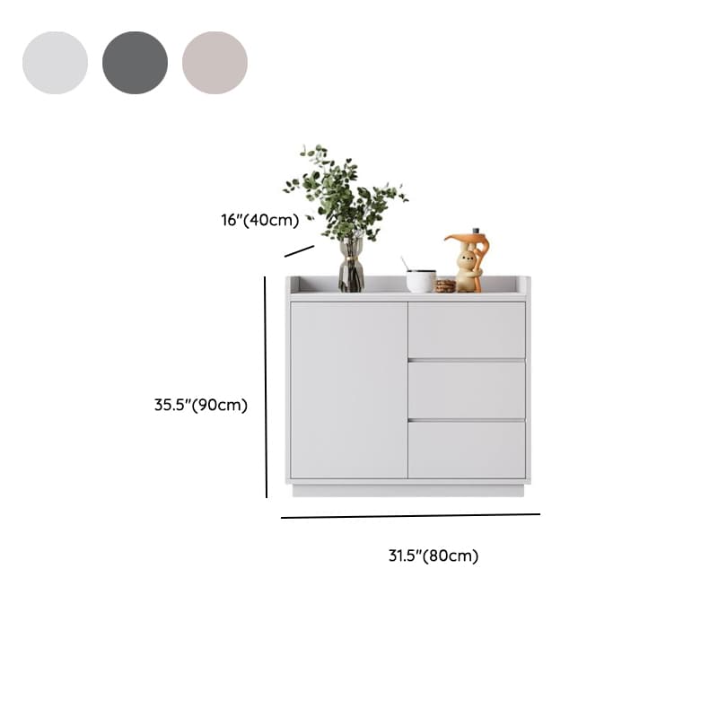 Simple Sideboard with 3 Drawers, Hutch Cabinets, Standard/Narrow/Wide Sizes, 1 Shelf, Sintered Stone Countertop, and 2/3/Single Doors - image 10