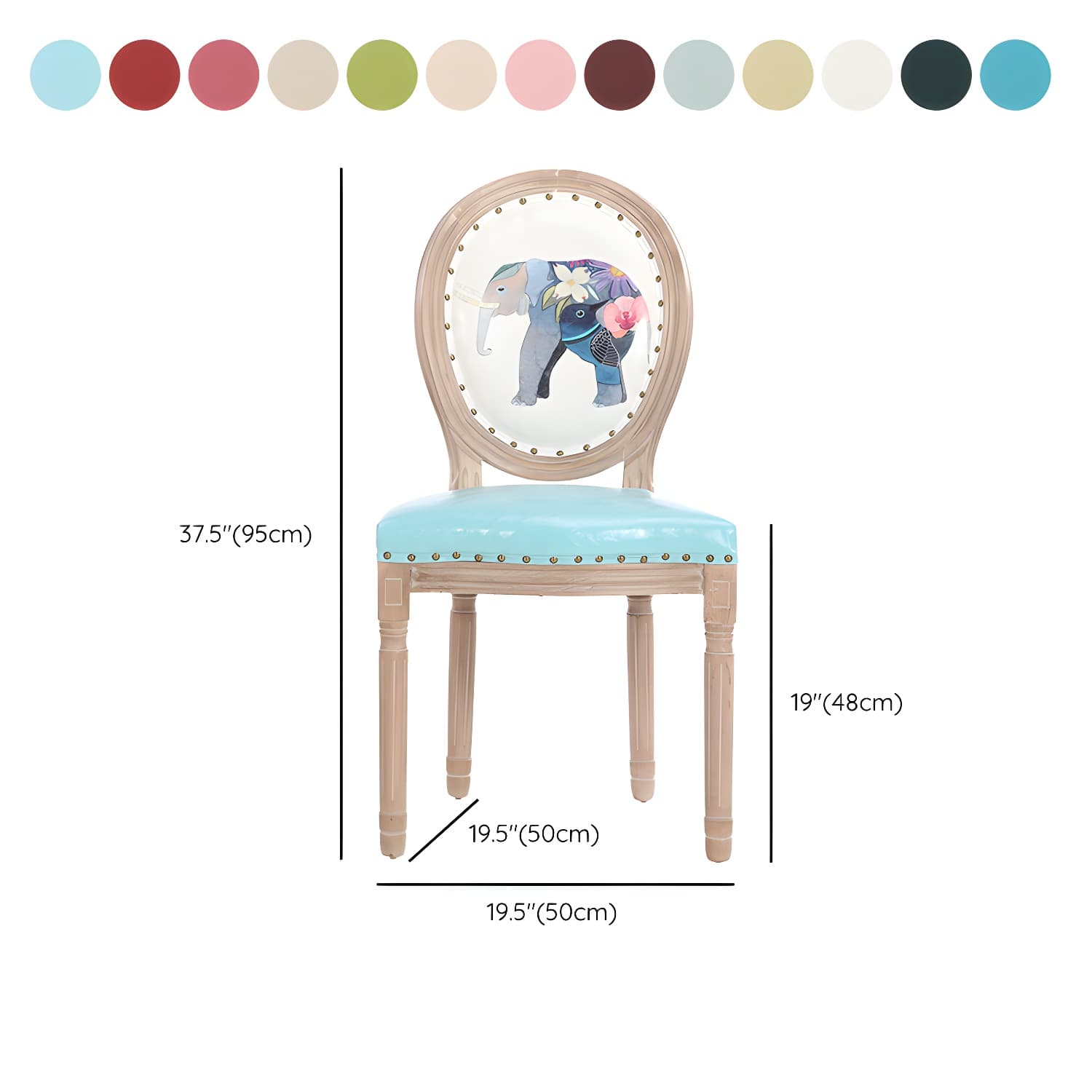 French Country Upholstered Armless Chair Home Solid Wood Dining Chair - image 28