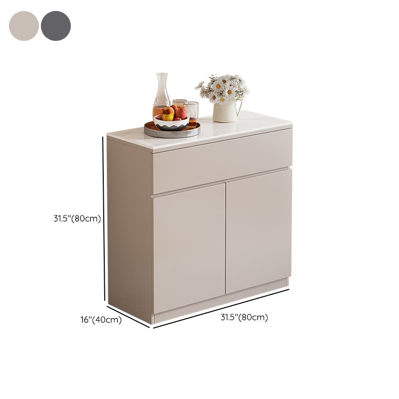 Standard/Wide Modish Adaptable Shelf Sideboard with Pantry Hutch and Sintered Stone Countertop, 3 Drawers/2 Drawers/Single Drawer & 3 Doors/4 Doors - image 8