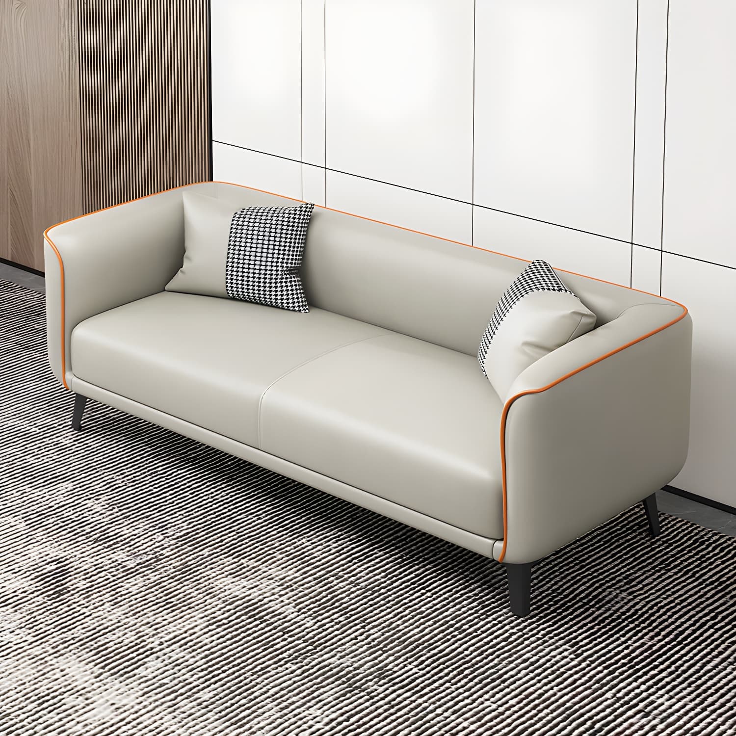 Modern Square Arm Standard Sofa Metal Legs Settee for Living Room - image 10