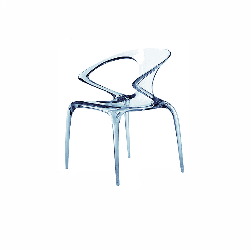 Casual Arm Chair with Uncovered Back, Armrest, and Sepia/Lime Green/Transparent Polymer Legs - image 3