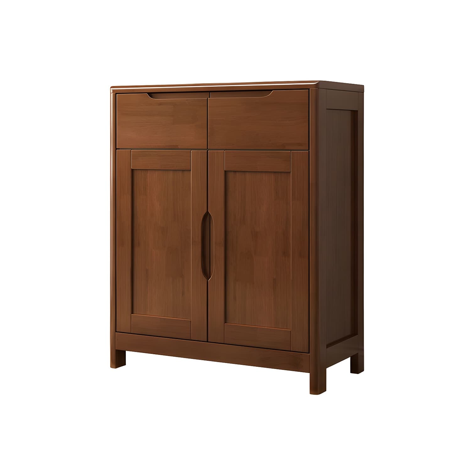 Mid-Century Cabinet with 2 Doors and 2 Drawers in Rubberwood - image 11
