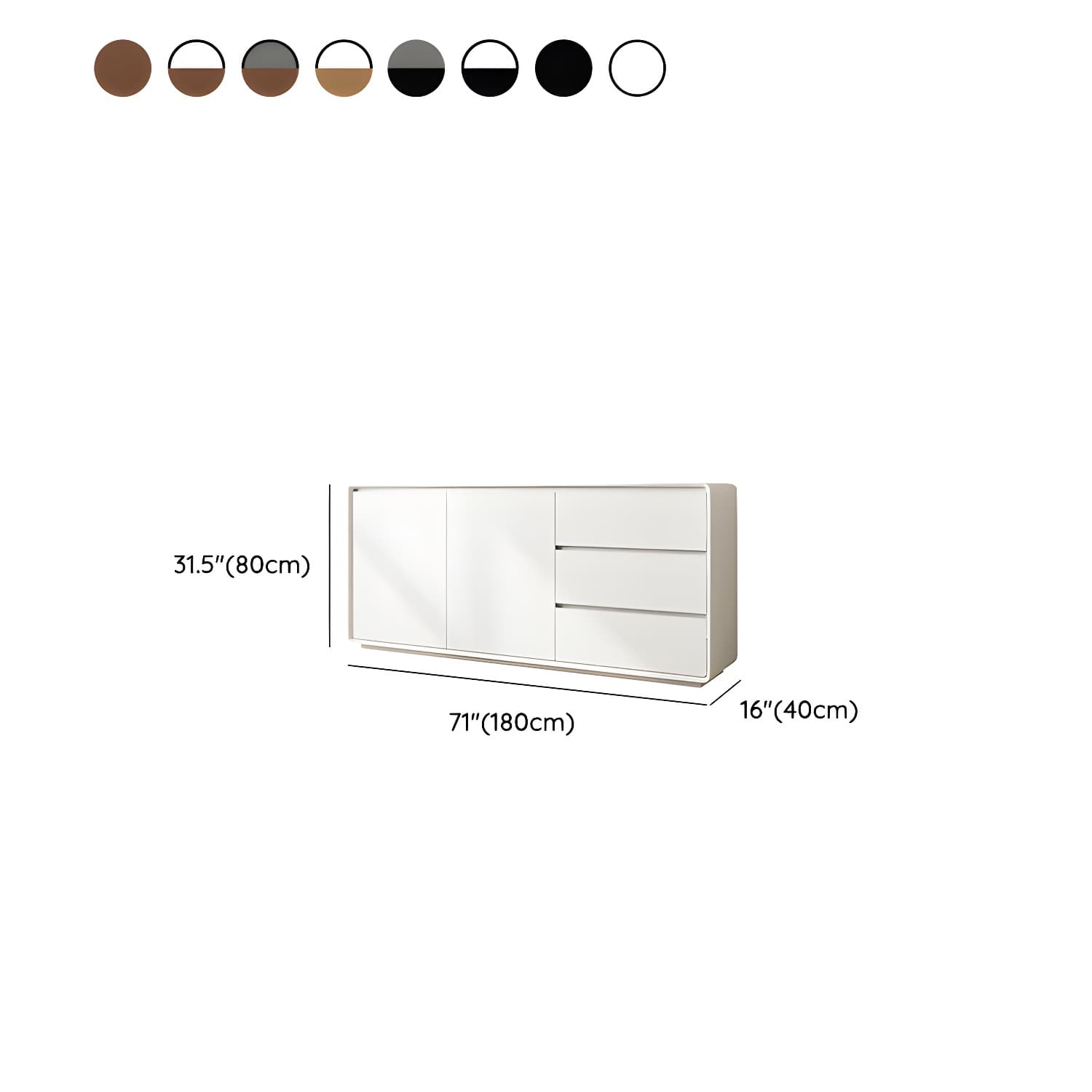 Modern and Contemporary Credenza Wood Dining Buffet with Cabinets and Drawers - image 25