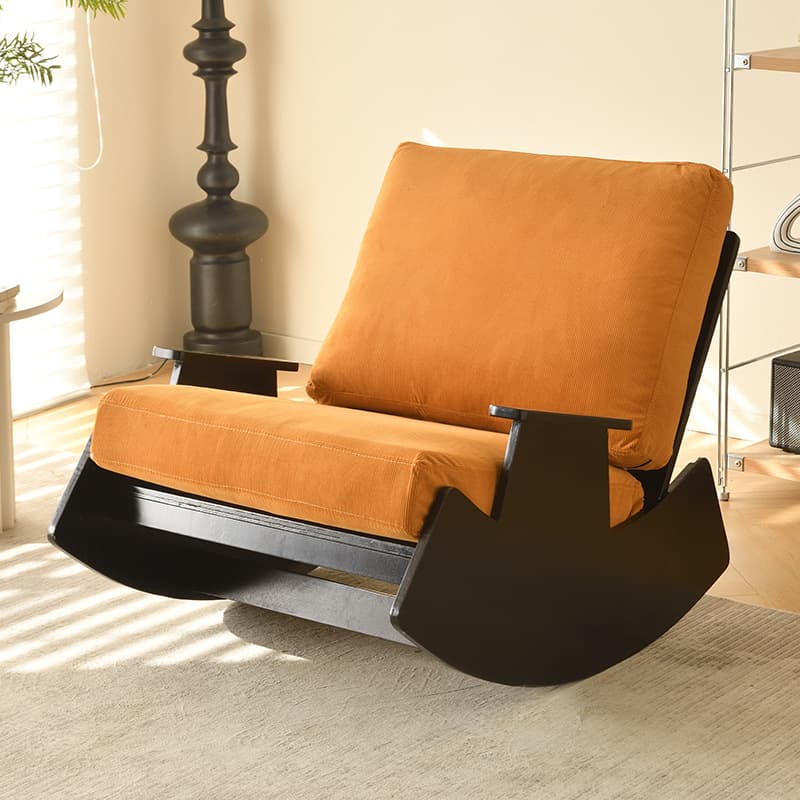 Modern Simple Style White/Lime Green/Grey Upholstered Cushioned Living Room Rocking Chair - image 9