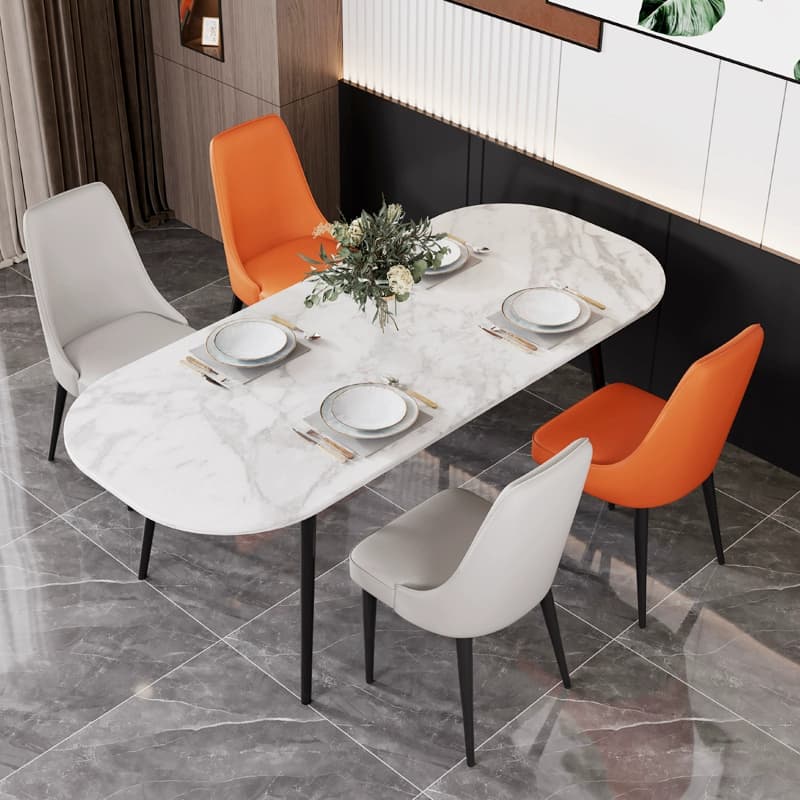 Faux Leather Upholstered Side Chair with Metal Legs for Kitchen & Dining - image 10