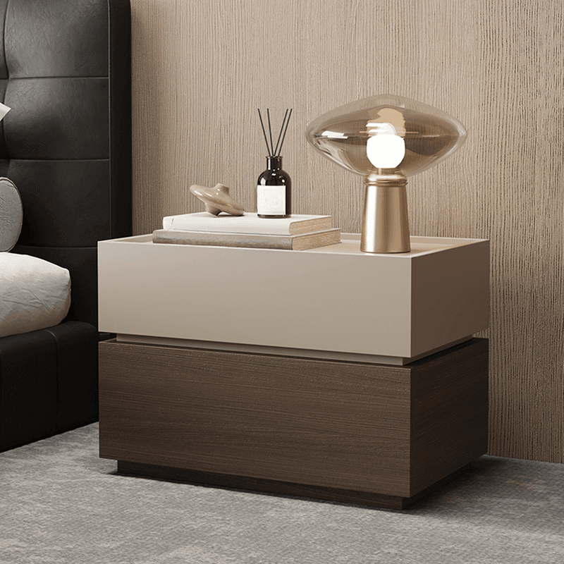 Organic Modern Nightstand With Drawer Organization Featuring 2 Drawers and Real Wood Countertop - image 9