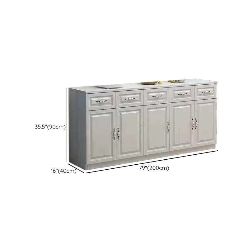 Chalk Sideboard with 4 Drawers, Standard Size, 1 Shelf, Manufactured Wood Countertop, 4 Doors, and Self-supporting Design - image 10