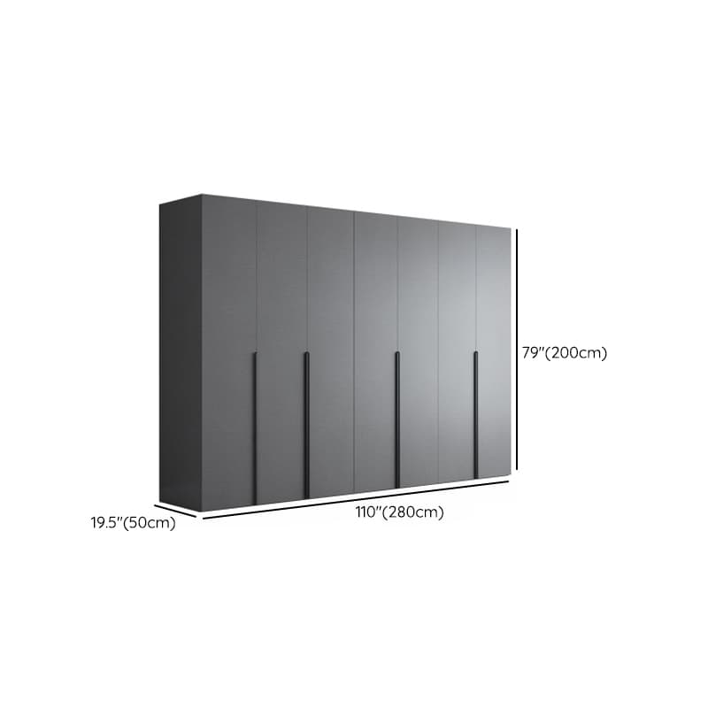 Trendy Dove Grey Wooden Wardrobe with Interior Shelves, Soft Close Door & Hanging Rod - image 32