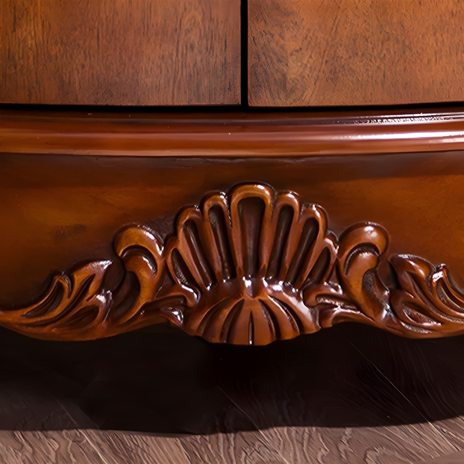 Mid-century Modern Brown Corner Cabinet, Wooden Accent Cabinet with Shelves - image 7