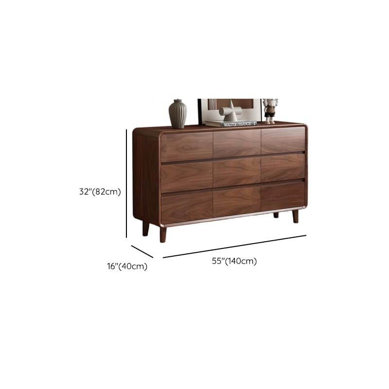 Cocoa Simplistic Natural Wood Double Dresser with 6/9/5 Drawers in Horizontal/Vertical Orientation - image 12