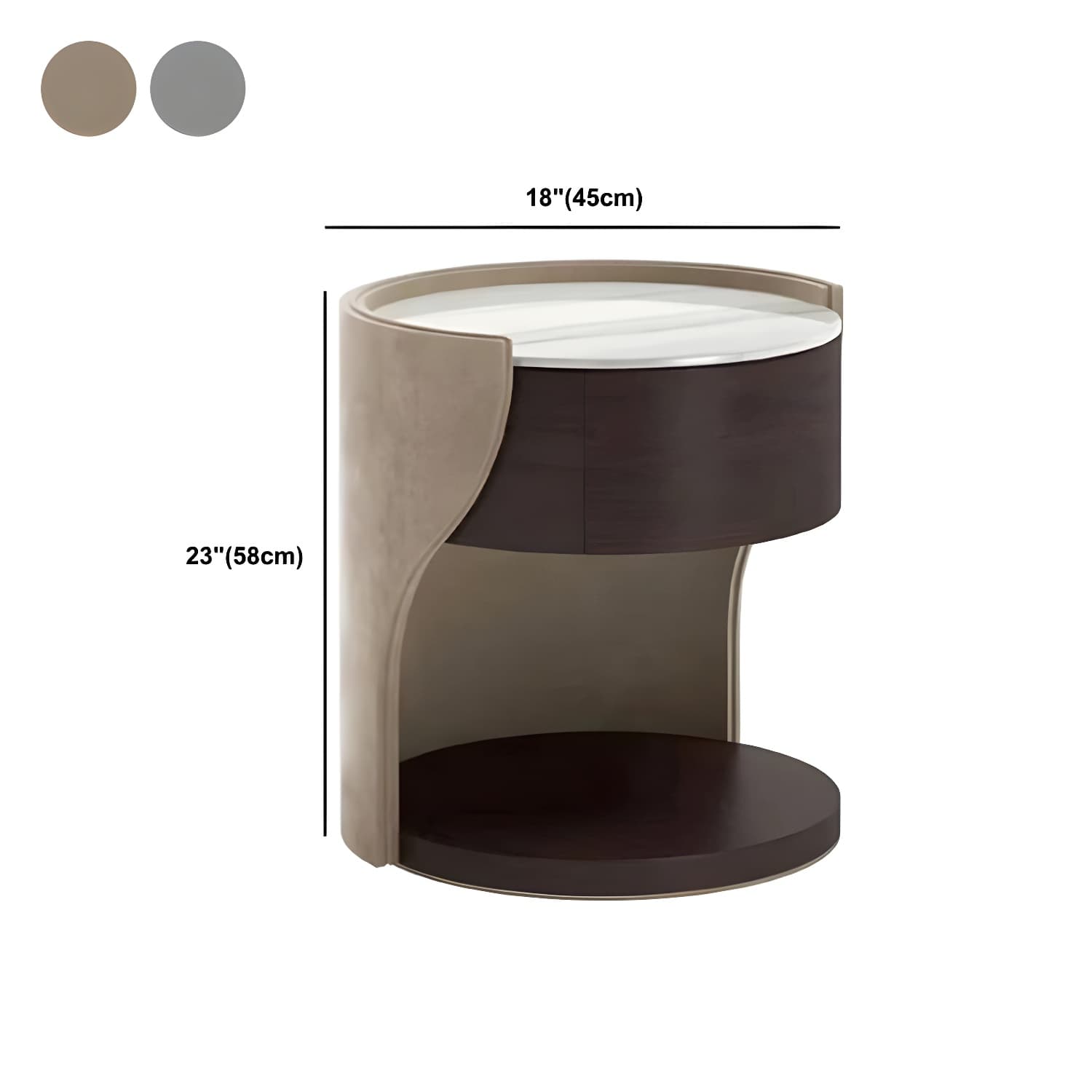 Faux Leather Nightstand 1 - Drawer Nightstand with Wood Accents - image 15