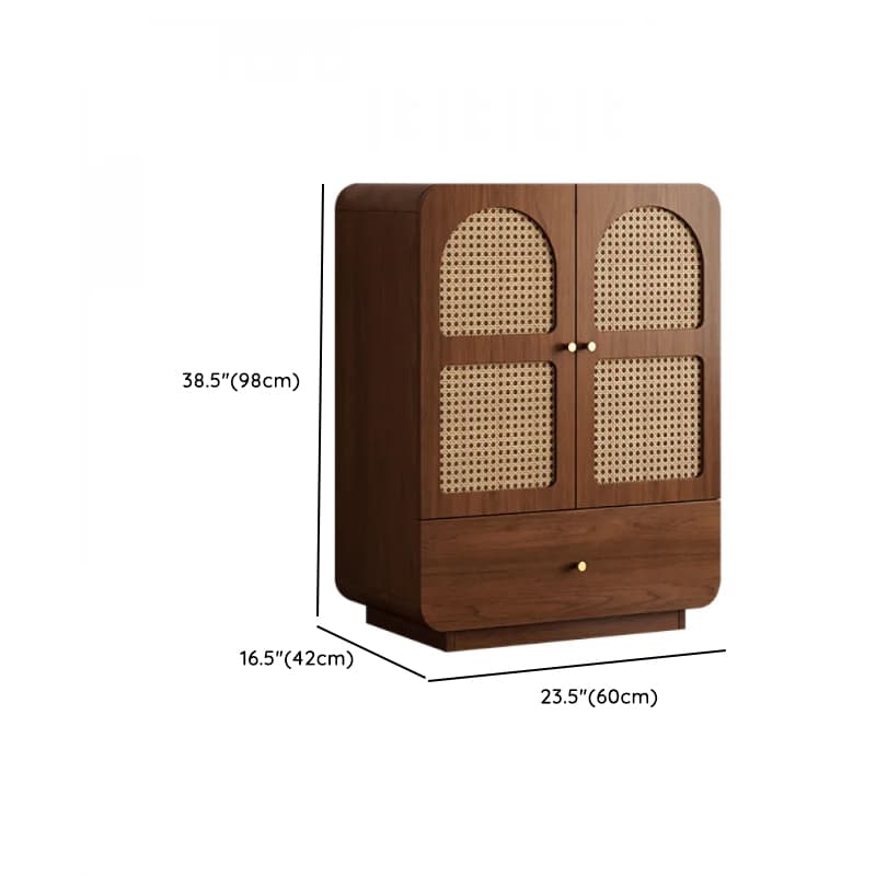Simple Rectangular Accent Cabinet with Storage, Engineered Wood Countertop, Pull Knobs, Auburn Top, and Soft Close Drawer - image 23