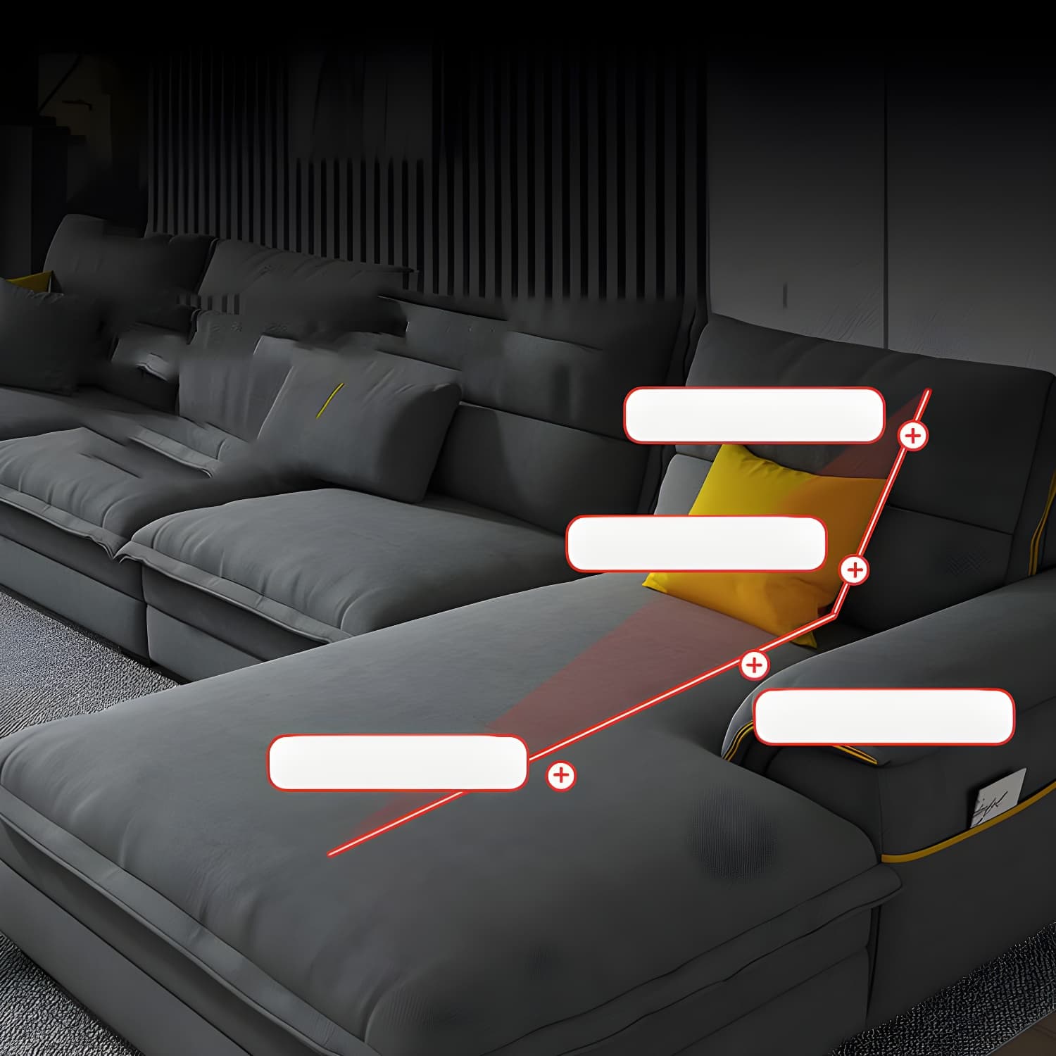 Modern Gray Cotton and Linen Sectional Sofa with Wood Frame and Storage Included - image 7
