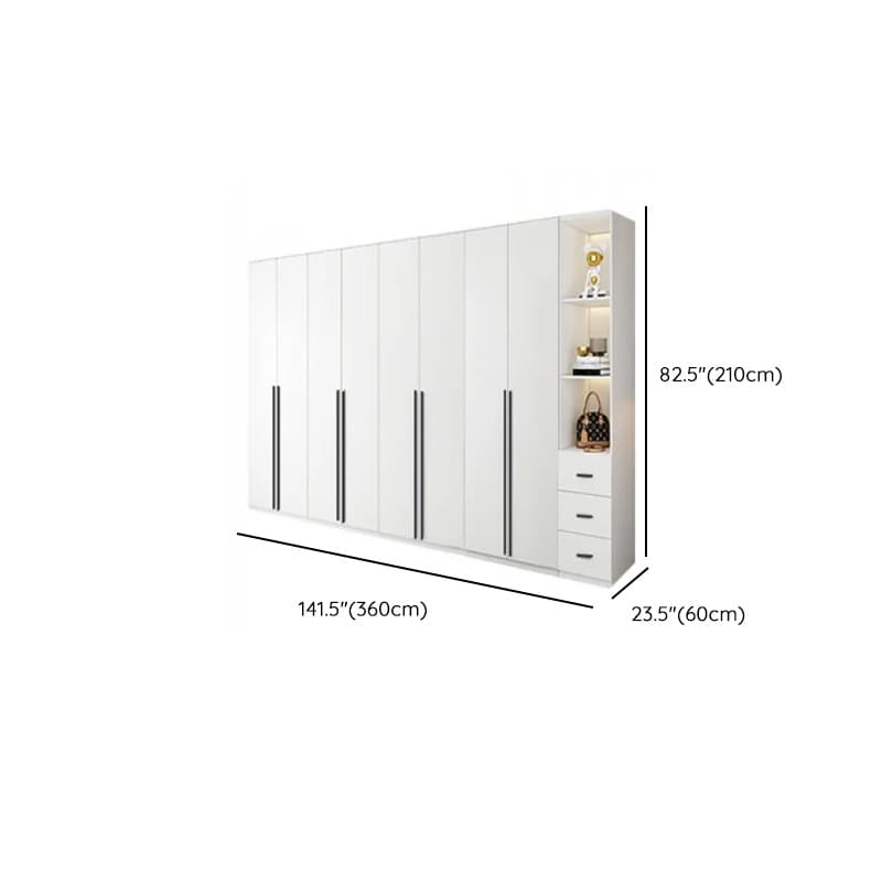 White Lumber Detached Wardrobe Closet with Soft Close Drawer, Door, Interior Shelves, and Clothing Rod - image 48