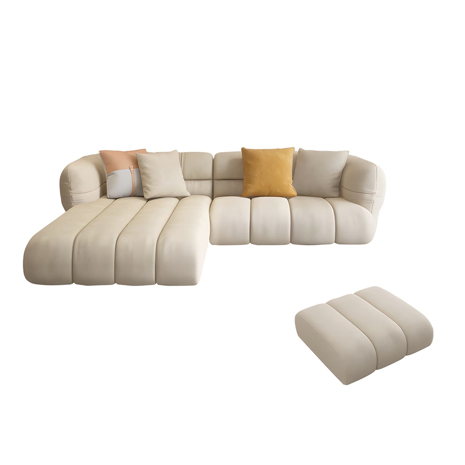 Stylish Beige L-Shape Sectional Sofa Chaise with Storage Included - image 5