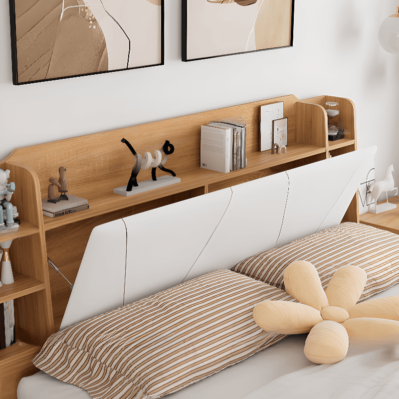 Natural Color Solid Color Storage Included with 6 Drawers for Bedroom