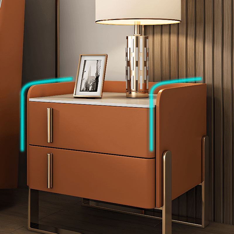 Nightstand With Drawer Organization with Leg, 2 Drawers and Stone Counter Top in a Casual Style - image 14