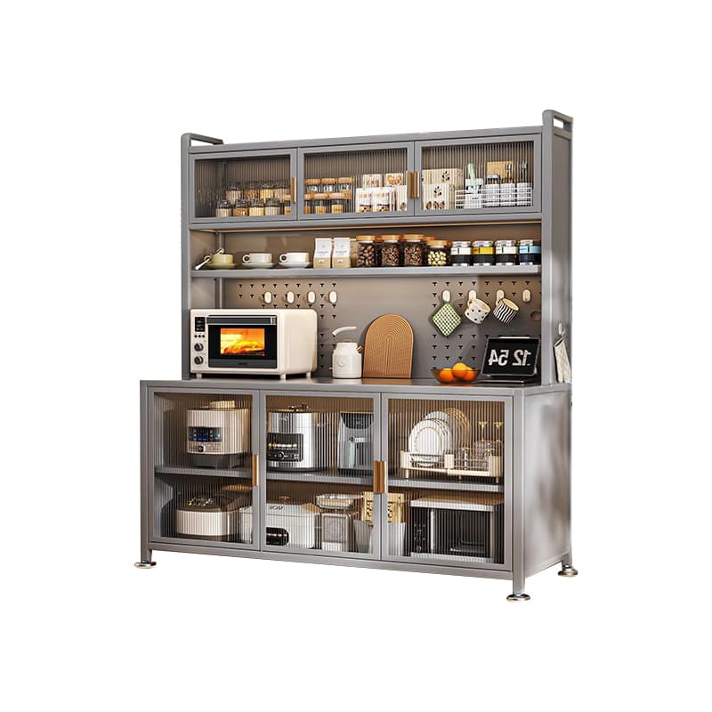 Modern Steel Sideboard Standard-Sized Open Storage Non-Adjustable Shelves - image 7