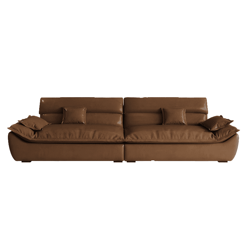 Modish Solid Color Stain Resistant Standard Sofa in Light Gray/Mocha/Off-White, 2-seater with 2 Pillows - image 12