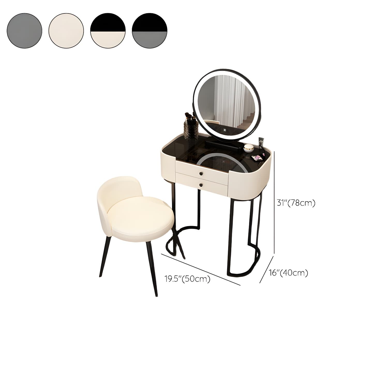 Contemporary Bedroom Makeup Vanity Desk Stone Vanity Dressing Table - image 16