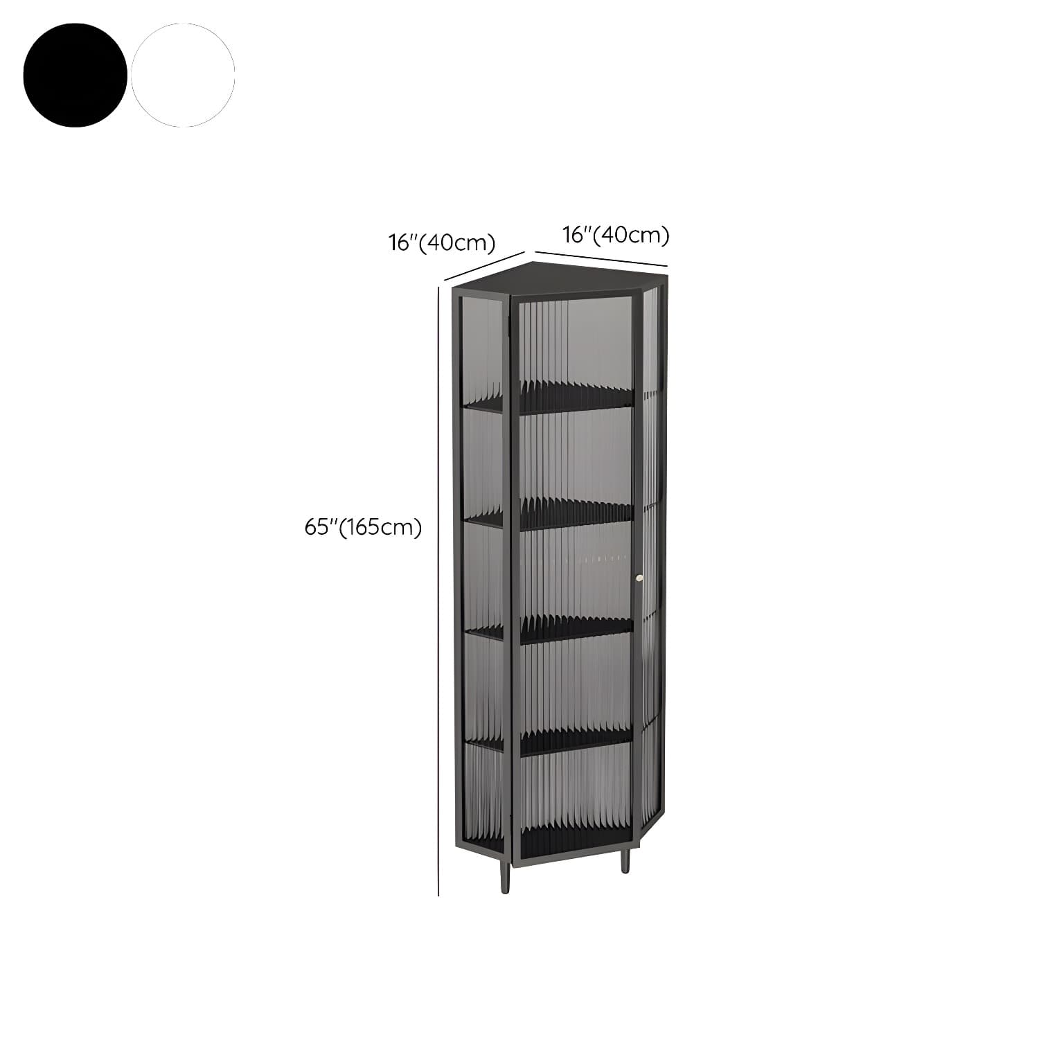 Sophisticated Steel Corner Accent Cabinet with Glass Doors and Cabinets Included - image 15