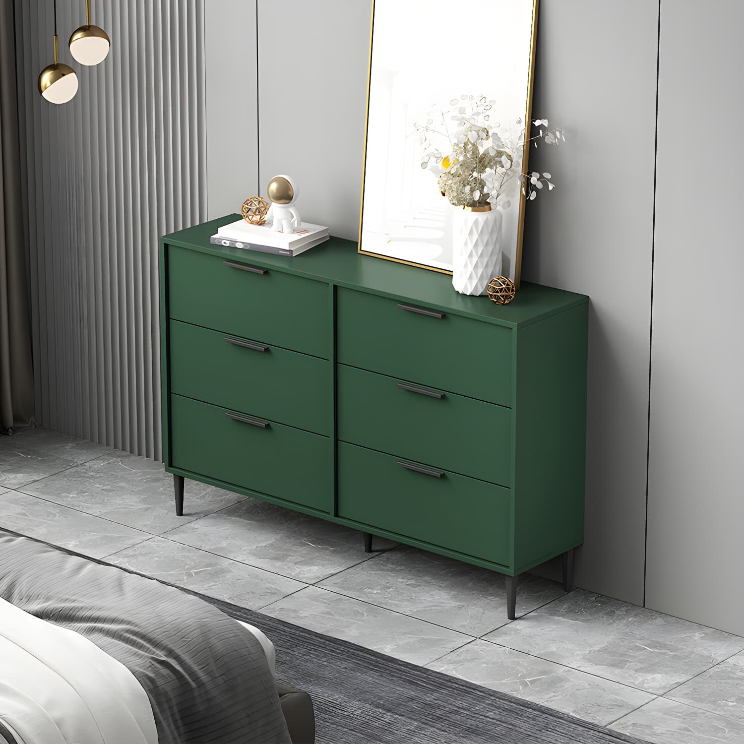 Modern Horizontal Storage Chest Dresser Wooden Storage Chest with Drawers - image 5
