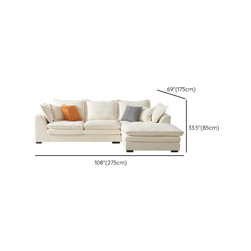 Minimalist Straight/L-Shape Horizontal/Right Sofa Couch /Sofa Chaise in Cream with Concealed Support - image 21
