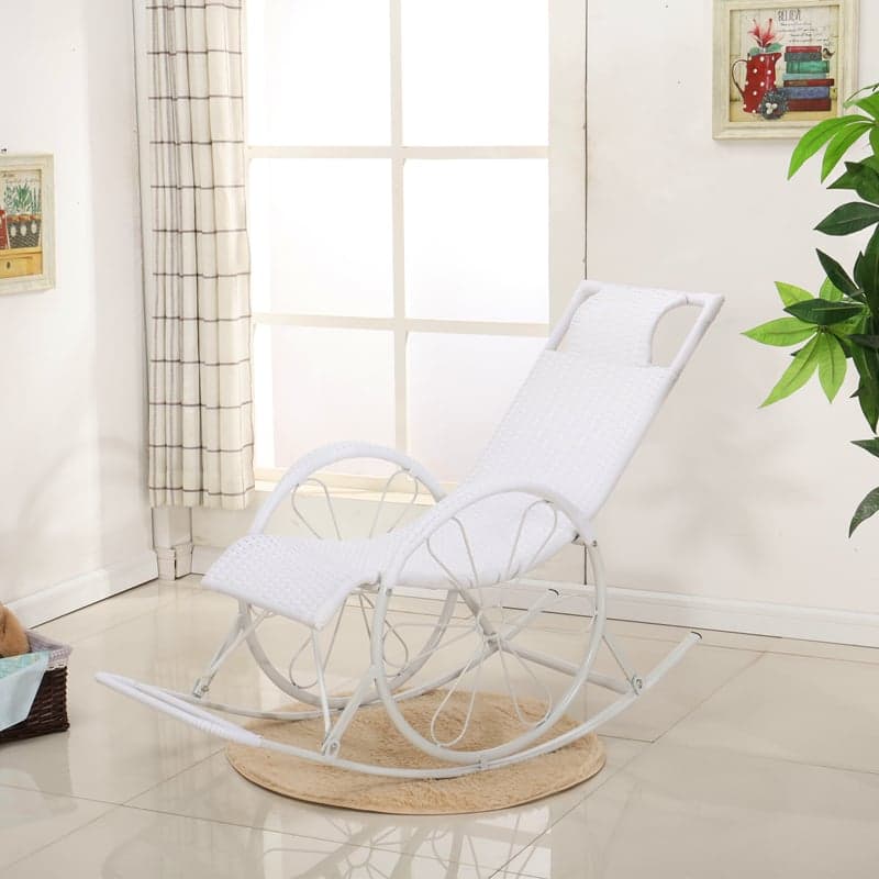 Ergonomic Wicker Front Porch Rocking Chairs with Rear Back, Stationary - image 21