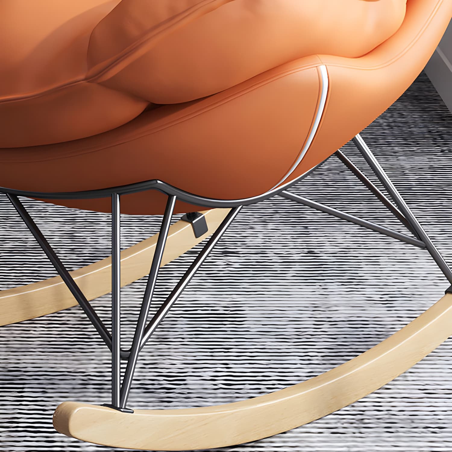 Contemporary Style Nursery Sofa Rocking Chair Indoor Rocking Chair with Ottoman - image 11
