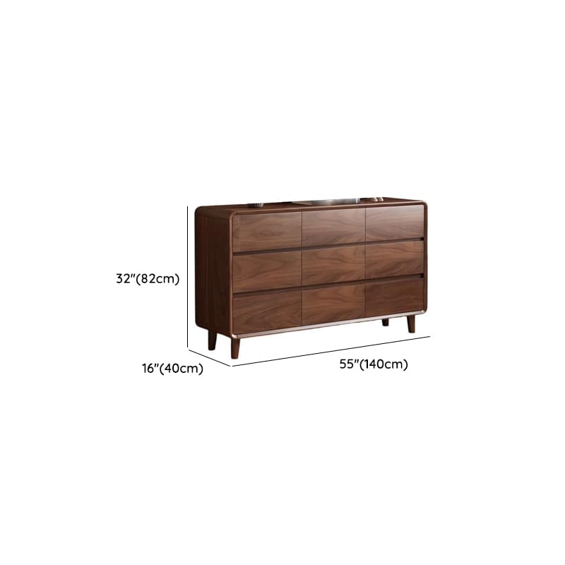 Cocoa Simplistic Natural Wood Double Dresser/Lingerie Chest with 6/9/5 Drawers in Horizontal/Vertical Orientation - image 14