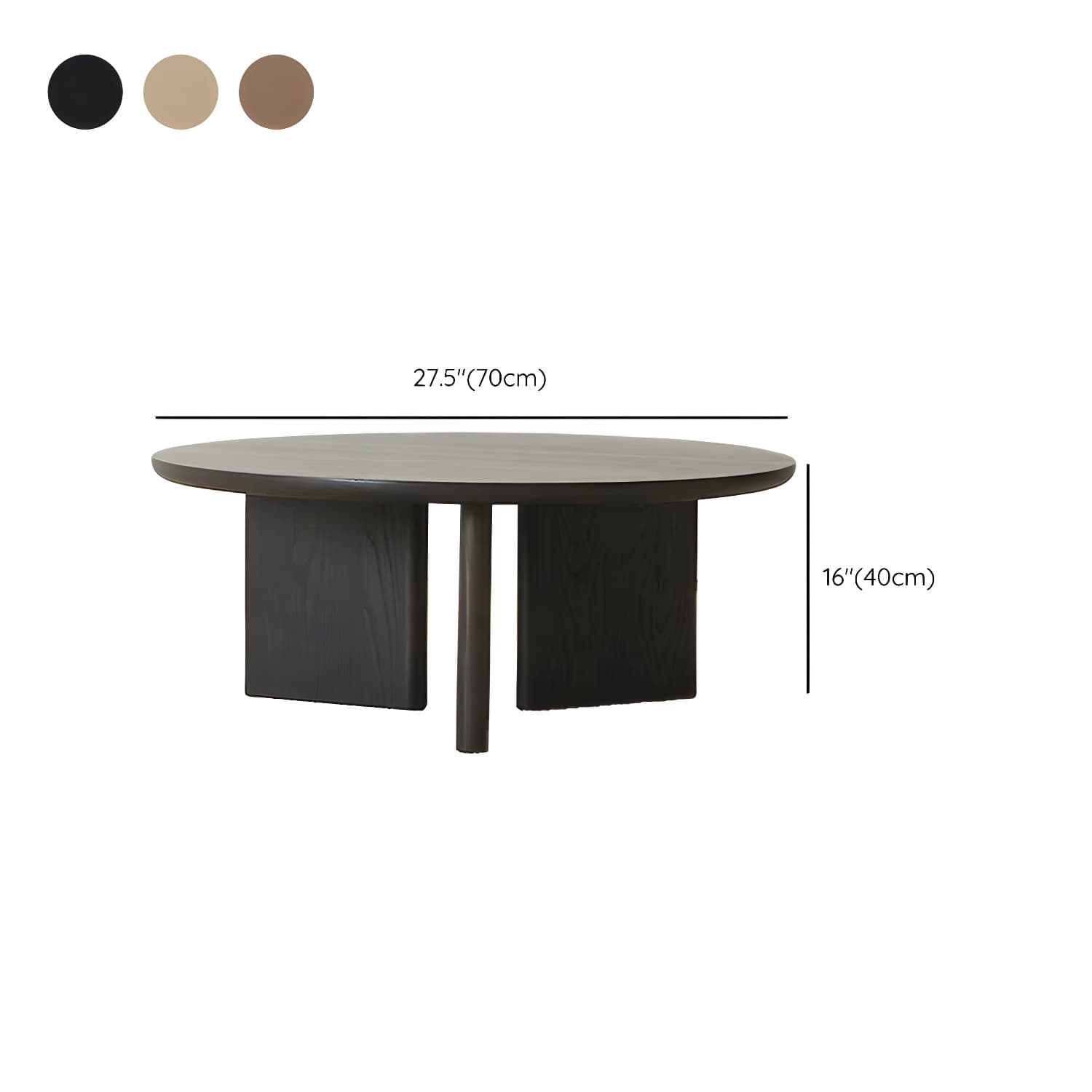 Contemporary Solid Wood Coffee Table Round Abstract Coffee Cocktail Table - image 14