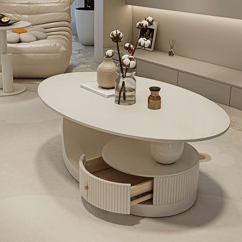 Nested Elliptical Accent Table with Repository Storage for Indoor Use - image 11