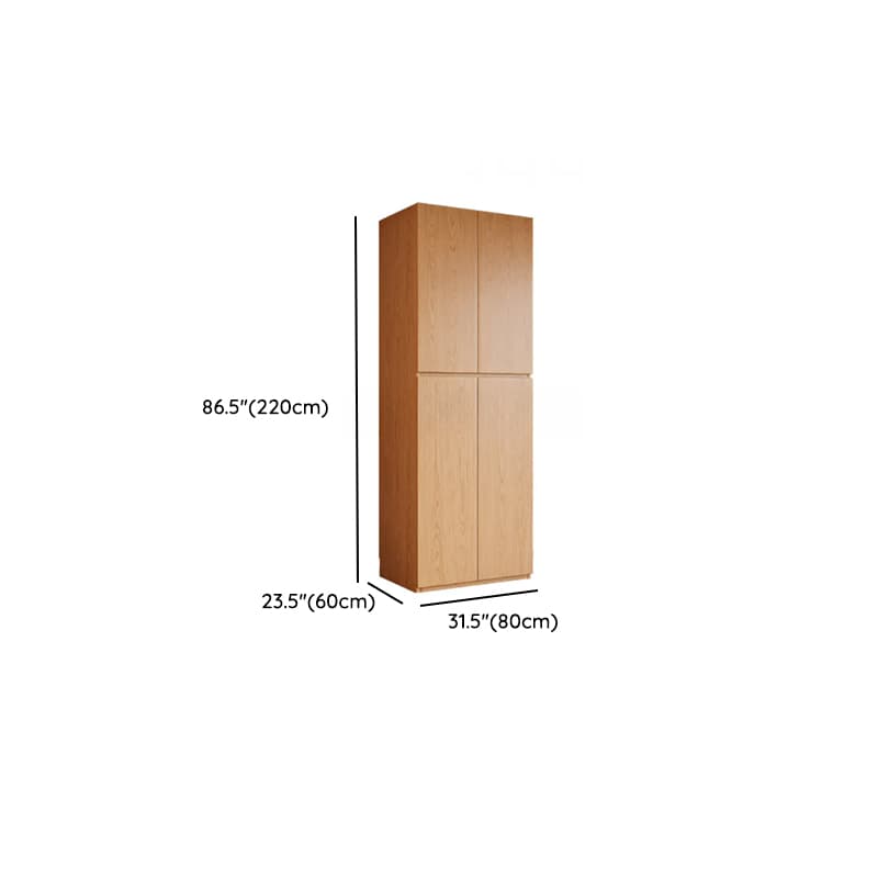 Natural Finish Minimalist Oak Wood Cabinet Armoire with Soft Close Drawer, Soft Close Door, Interior Shelves, and Clothing Rod - image 35