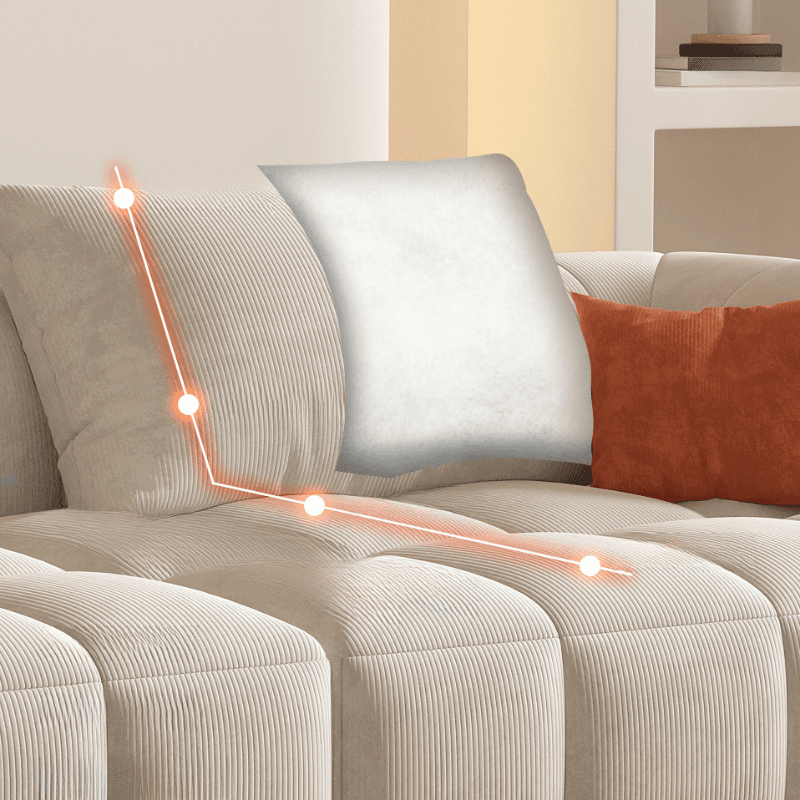 Vibrant Peony/Cerulean/Tangerine Color Sofa Couch with Round Arm and Concealed Support - image 17
