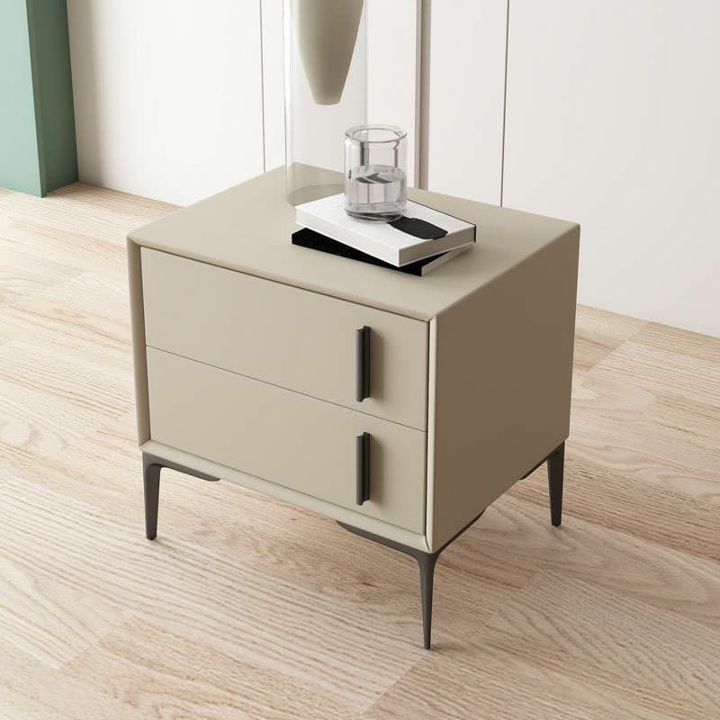 Trendy Multi Color Pu Drawer Storage Nightstand with 2 Drawers & Leg - image 7