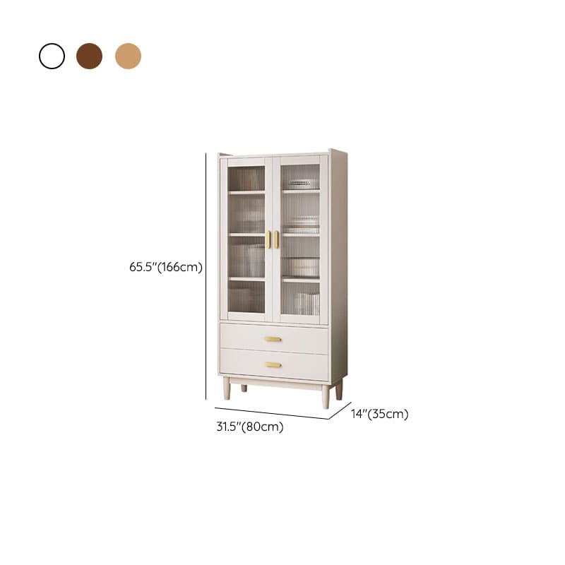 Scandinavian Solid Wood Accent Cabinet with Glass Door, 1 Cabinet and 2 Drawers for Living Room - image 14
