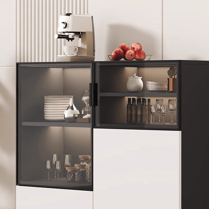 Modern Sideboard with Cupboard in Narrow/Standard/Wide Sizes, Larder Storage, Manufactured Wood Countertop, Glazed Door, and Alterable Shelf - image 6