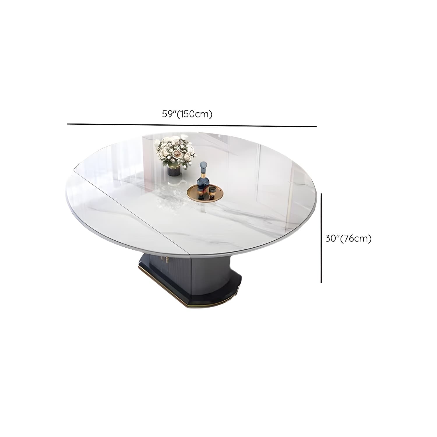 Modern 1/4/5/7 Pieces Dining Furniture Stone Round Dining Chairs Set in White - image 10