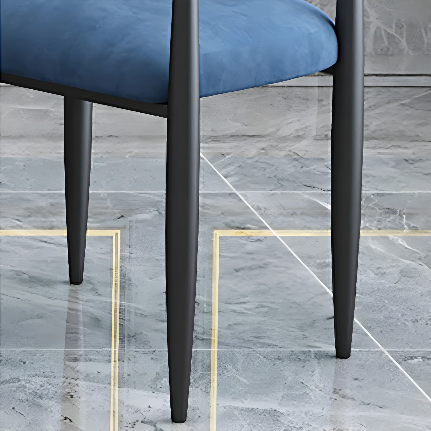 Modern Style Arm Chair Open Back Dining Chair with Metal Legs - image 15