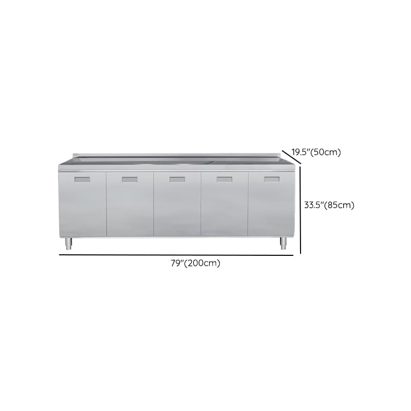Minimalist Standard/Narrow Metal Buffet Table Kitchen Cupboards with 3 Shelves & 4 Doors/3 Doors/2 Doors - image 19