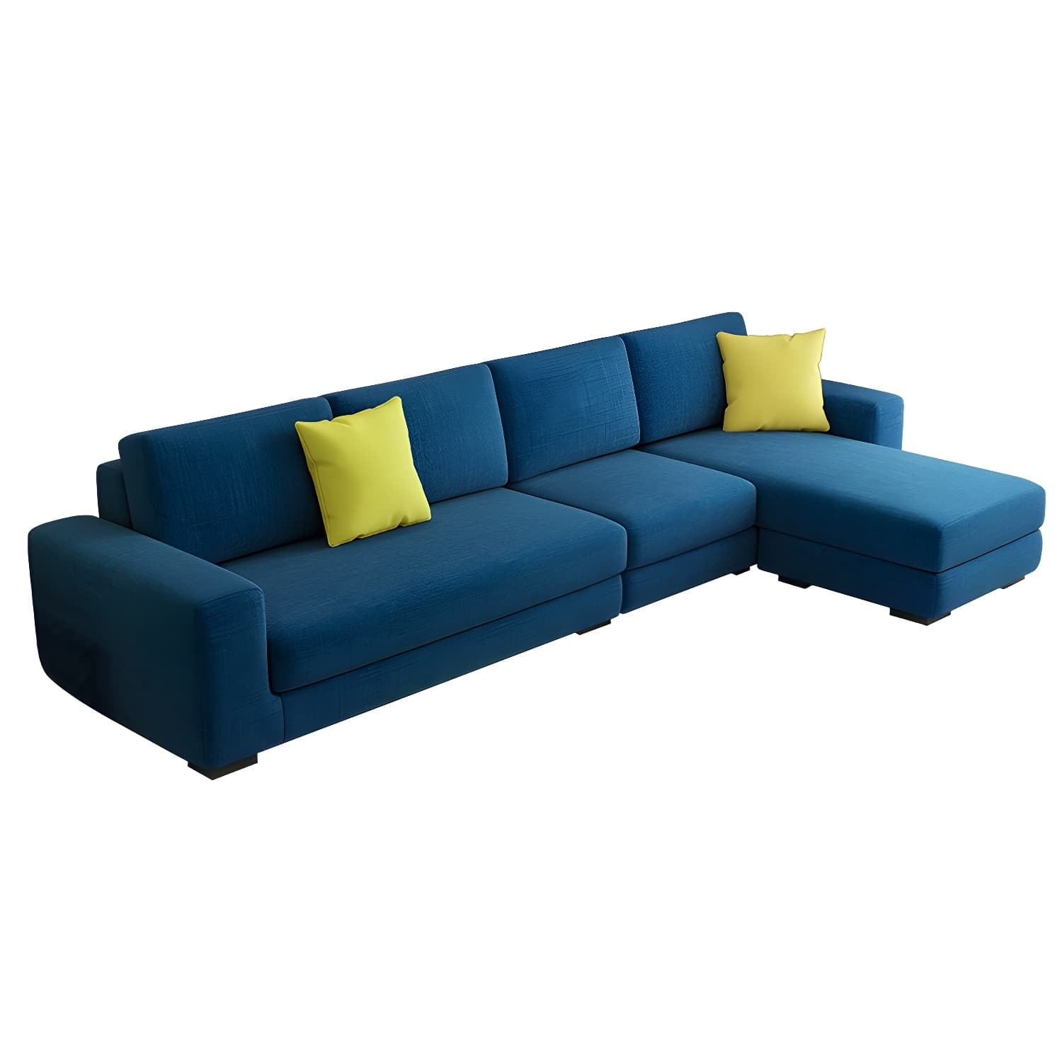 Modern Reversible L-Shape Sectional Sofa Chaise with Sponge Seat Cushions