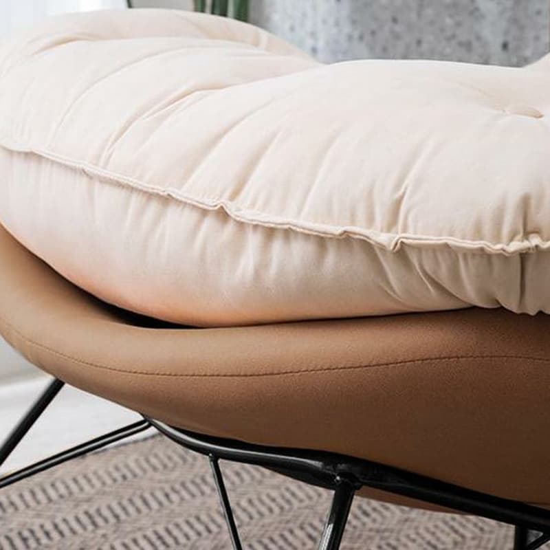 Upholstered Rocking Chair with Wood Legs - Armless Design, Resistant to Scratches and Stains - image 11