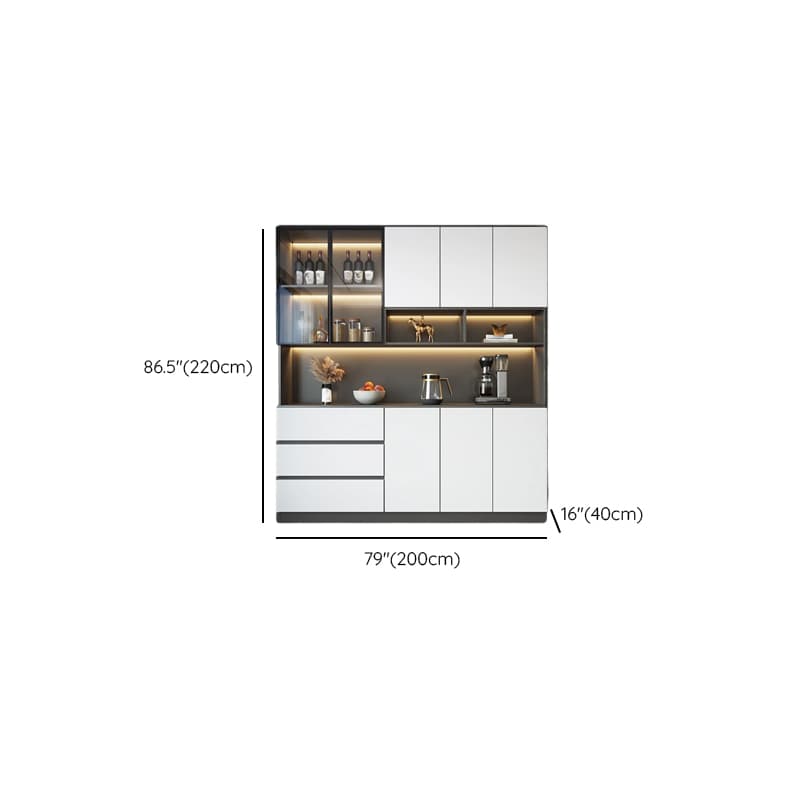 Standard/Wide Chalk 3 Drawers Closet 2 Shelves/1 Shelf Glass Doors Functional Storage Cabinet Sideboard - image 19