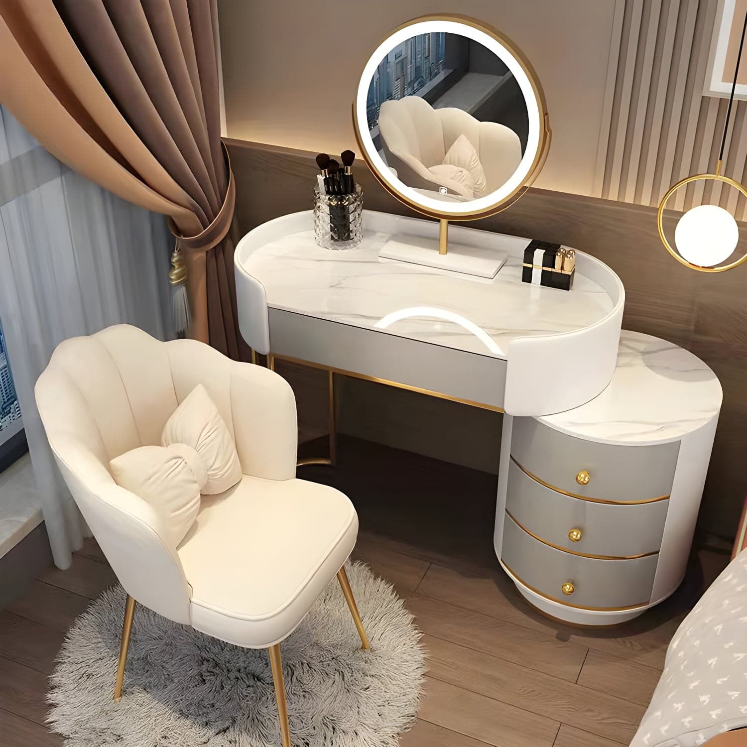 Glam Dressing Table Storage Box with Makeup with Drawers for Bedroom - image 4