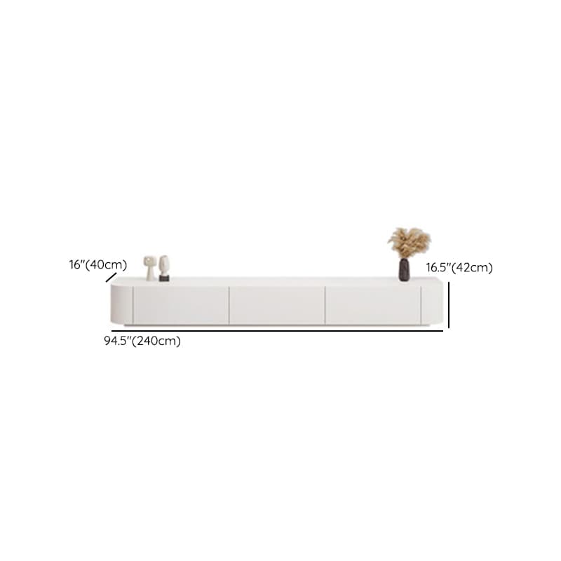 Modern White Long Over 67 inches TV Stand Featuring Without Legs Design and Self-Close Drawer Glides - image 19