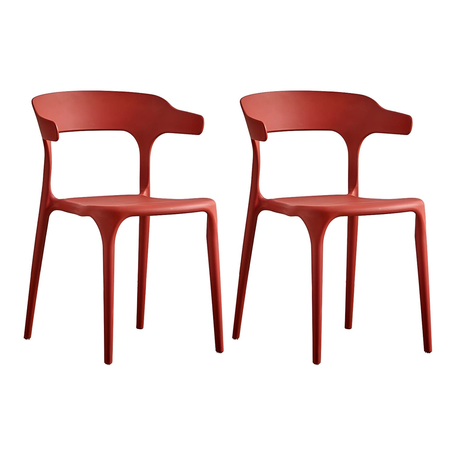Home Modern Side Chair Stackable Open Back Plastic Dining Room Chair Set - image 7