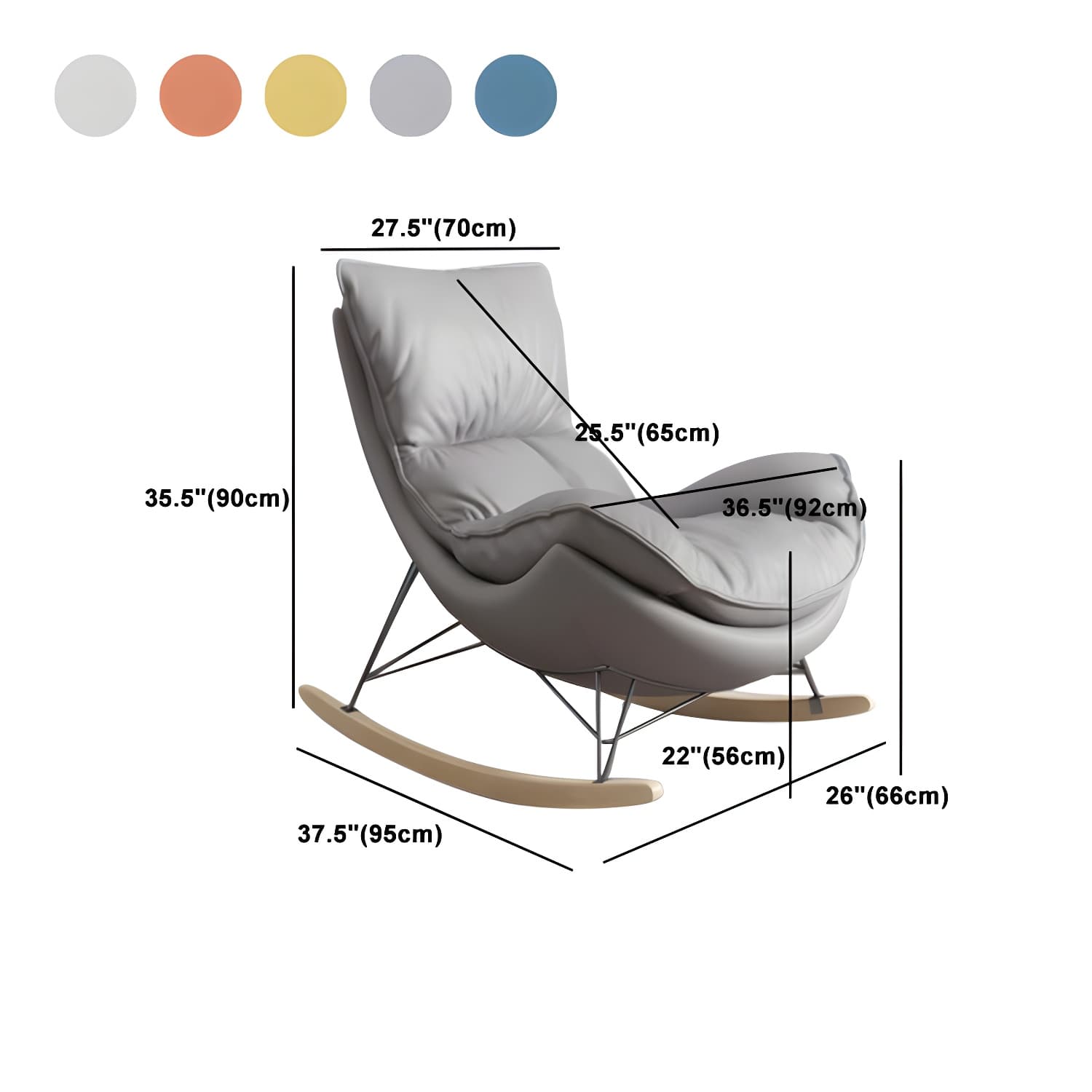 Ergonomic with Ottoman Rocker Chair with Padded Seat Rocking Chair Spindle - image 19